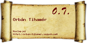 Orbán Tihamér névjegykártya
