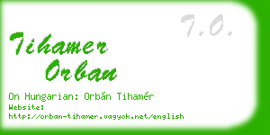 tihamer orban business card