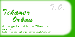 tihamer orban business card